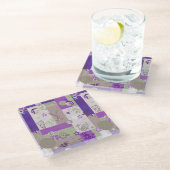 Baby-Steppdecken-Muster Glasuntersetzer (Schrägansicht)