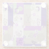 Baby-Steppdecken-Muster Glasuntersetzer (Rückseite)