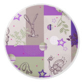 Baby-Steppdecken-Muster Keramikknauf (Vorderseite)