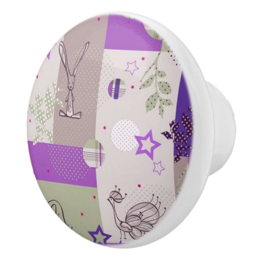 Baby-Steppdecken-Muster Keramikknauf (Rechts)