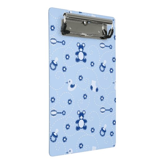 Baby-Steppdecken-Muster Mini Klemmbrett (Schrägansicht)