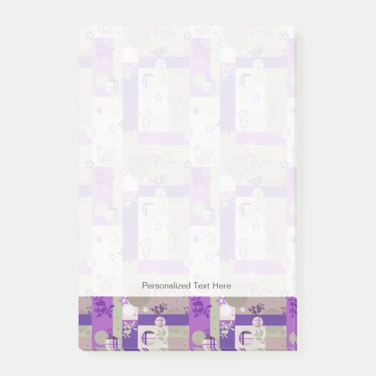 Baby-Steppdecken-Muster Post-it Klebezettel (Vorderseite)