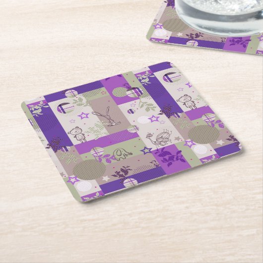 Baby-Steppdecken-Muster Rechteckiger Pappuntersetzer (angewinkelt)