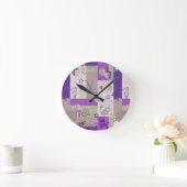 Baby-Steppdecken-Muster Runde Wanduhr (Zuhause)