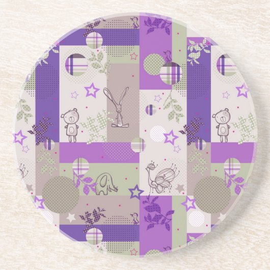 Baby-Steppdecken-Muster Sandstein Untersetzer (Vorne)