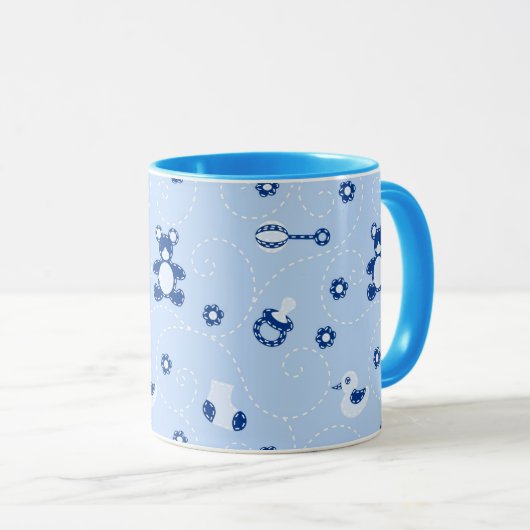 Baby-Steppdecken-Muster Tasse (VorderseiteRechts)