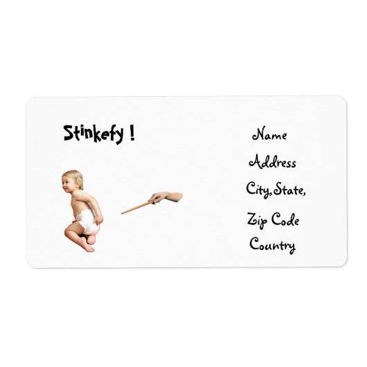 Baby Stinkefy!-Adressetikett (Vorne)
