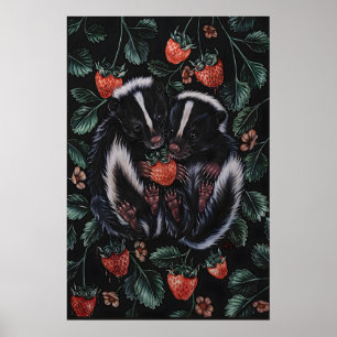 Baby-Stinktier-Illustration ohne Rahmen 8x10, 11x1 Poster