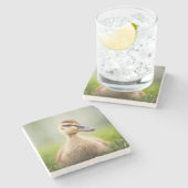 Baby-Stockenten-Ducken Steinuntersetzer (Seitenansicht)