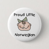 Baby-stolzer wenig Norweger Button (Vorderseite)
