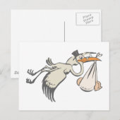 Baby Storch Klapperstorch Storch Postkarte (Vorne/Hinten)