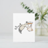 Baby Storch Klapperstorch Storch Postkarte (Stehend Vorderseite)