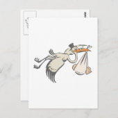 Baby Storch Klapperstorch Storch Postkarte (Vorne/Hinten)