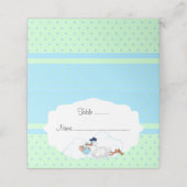 Baby Stork Baby Boy Babydusche Platzkarte (Außenseite Aufgefaltet)