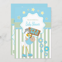 Baby Stork Baby Boy Dusche
