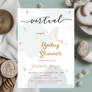 Baby Stork Lieferung, Clouds Virtuelle Babyparty Einladung