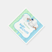 Baby Stork mit einem Niedlichen kleinen Baby Boy Serviette (Ecke)