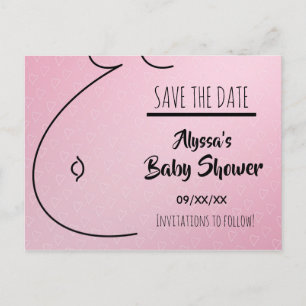 Baby-Stoß-Rosa-Herz-Baby-Dusche Save the Date Ankündigungspostkarte