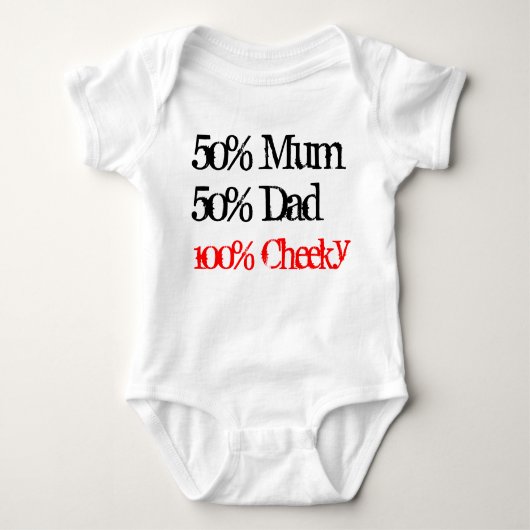 Baby Strampler - 50% Mum 50% Vater 100% Backen (Vorderseite)