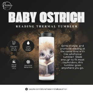 Baby-Strauß-Thermobecher beim Lesen Thermosbecher