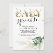 Baby streuen geschlechtsneutrales grünes Gold Einladung (Vorderseite)
