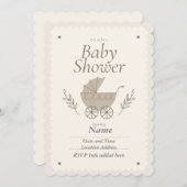 Baby Stroller anpassbar Einladung (Vorne/Hinten)