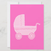 Baby Stroller Helles Rosa und helles Rosa. Einladung (Rückseite)