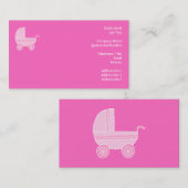Baby Stroller Helles Rosa und helles Rosa. Visitenkarte (Vorne/Hinten)