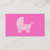 Baby Stroller Helles Rosa und helles Rosa. Visitenkarte (Rückseite)