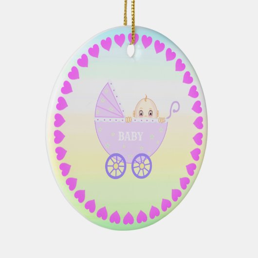 Baby Stroller Keramik Ornament (Rechts)