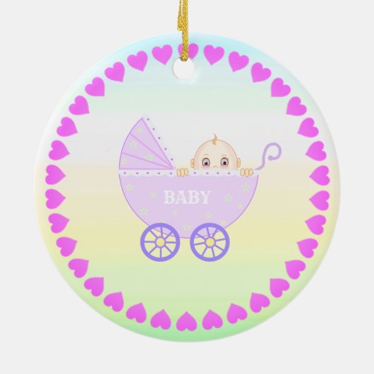 Baby Stroller Keramik Ornament (Hinten)