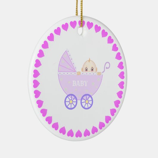 Baby Stroller Keramik Ornament (Rechts)