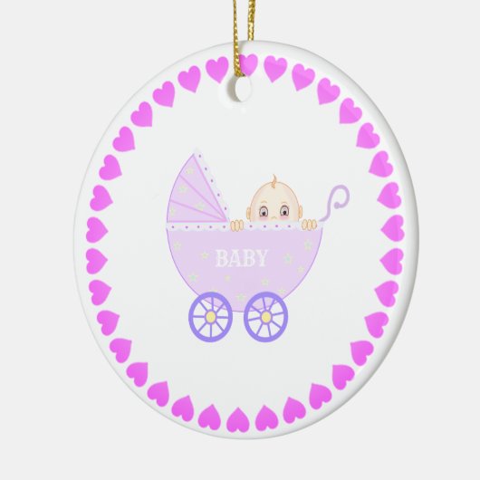 Baby Stroller Keramik Ornament (Links)