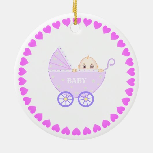 Baby Stroller Keramik Ornament (Hinten)
