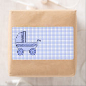 Baby Stroller Light Blue on Karo Pattern. (Insitu)