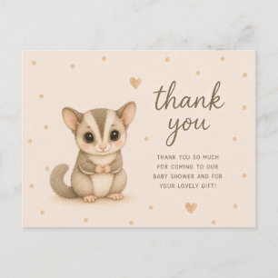 Baby Sugar Glider Baby Shower Danke Postkarte