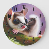 Baby Sugar Glider Große Wanduhr (Vorderseite)