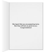 Baby Sugar Gliders Card Erwartet Zwillingskarte (Innen (Rechts))