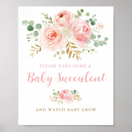 Baby Sukkulente Lieblingsunterschrift, rosa blüten Poster