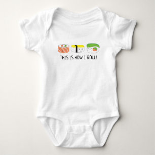Baby Sushi Roll Illustration So werde ich rollen Strampler