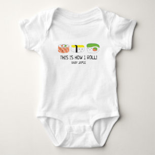 Baby Sushi Roll So rolle ich PERSONALISIERT Strampler