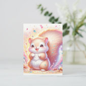 Baby, süße Tier Eichhörnchen, Postüberquerung Postkarte (Stehend Vorderseite)