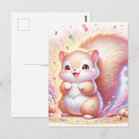 Baby, süße Tier Eichhörnchen, Postüberquerung Postkarte (Vorne/Hinten)