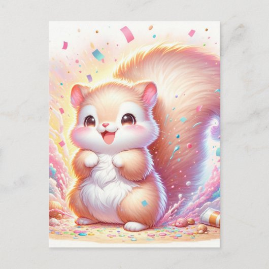 Baby, süße Tier Eichhörnchen, Postüberquerung Postkarte (Vorderseite)