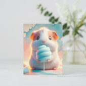 Baby, süße Tier mit Baumwollbonbons, Postkreuzung Postkarte (Stehend Vorderseite)