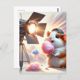 Baby, süße Tier mit Baumwollbonbons, Postkreuzung Postkarte