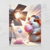 Baby, süße Tier mit Baumwollbonbons, Postkreuzung Postkarte (Vorderseite)