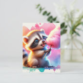 Baby, süße Tier mit Baumwollbonbons, Postkreuzung Postkarte (Stehend Vorderseite)