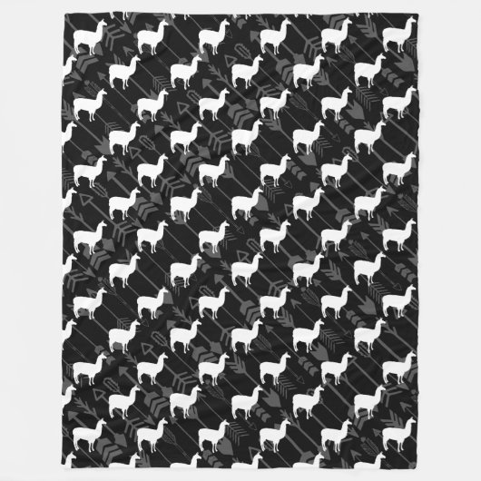 Baby Swaddle Schwarz-weiß Llama Arrow Muster Fleecedecke (Vorderseite)