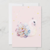 Baby Swan Blume Pink Geburtstag Einladung (Rückseite)